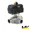 쎄니타리 공압볼밸브 SUS304(3WAY) 페럴(더블) L타입(18858)