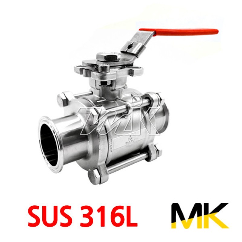 쎄니타리 볼밸브(3P) 수동/자동겸용 2페럴(MK)(SUS316L)-통시트(17202)