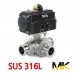 쎄니타리 공압볼밸브 SUS316L(3WAY) 페럴(더블) L타입(18860)