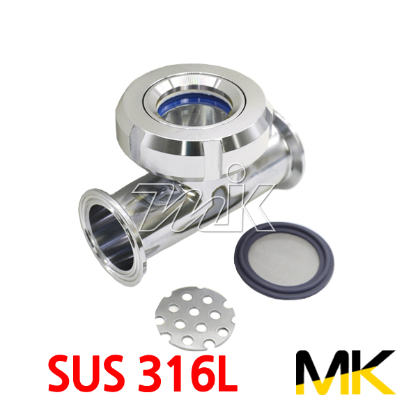 쎄니타리 T형사이트글라스(스트레너겸용)-2페럴(SUS316L)(EPDM-메쉬가스켓)(MK)(19966)