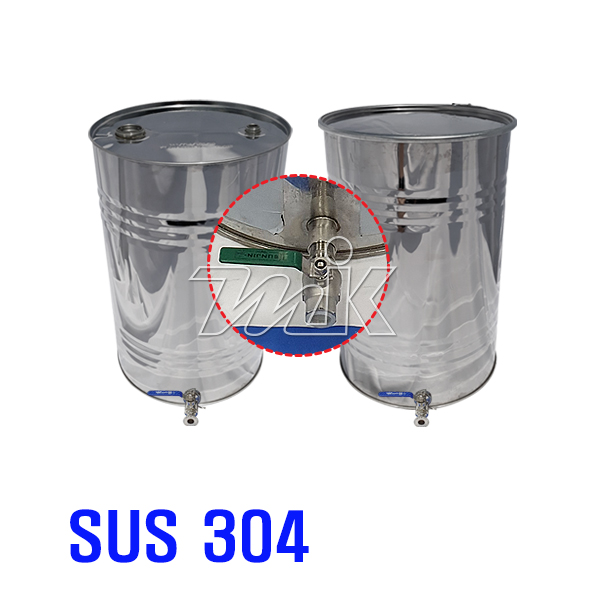 스텐드럼통50L(0.8T) 스텐밸브장착(밀폐/개방형)(20438)