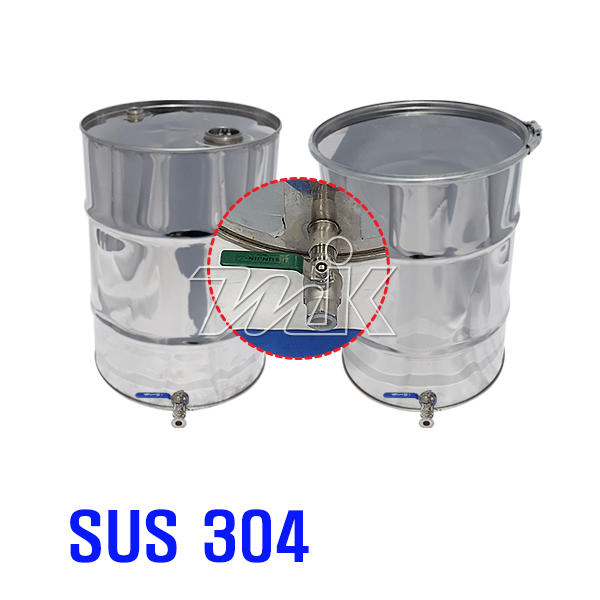 스텐드럼통100L(0.8T) 스텐밸브장착(밀폐/개방형)(20439)