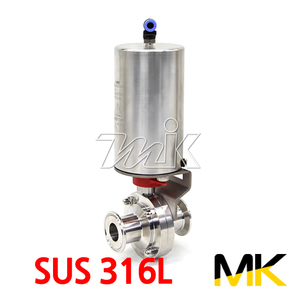 쎄니타리 공압버터플라이밸브(올스텐) SUS316L 페럴(싱글) (25061)